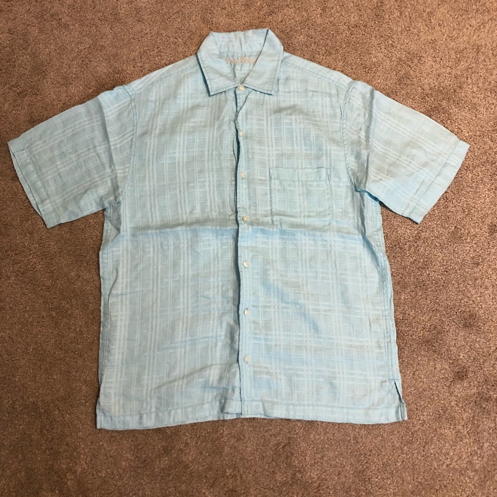 2/$20 Men’s Caribbean Linen Button Down Shirt, Size M